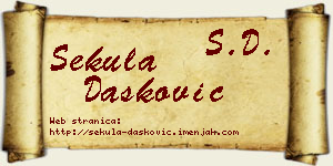 Sekula Dašković vizit kartica